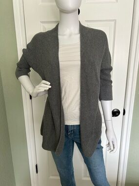 Loft Cozy Open-Front Gray Women's Cardigan Sweater